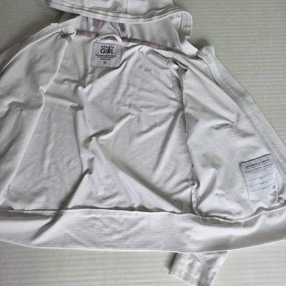 Athleta Girls Bundle 2 Sets Of Hooded Sweatets Size 7 Girls Gray White - Picture 9 of 11